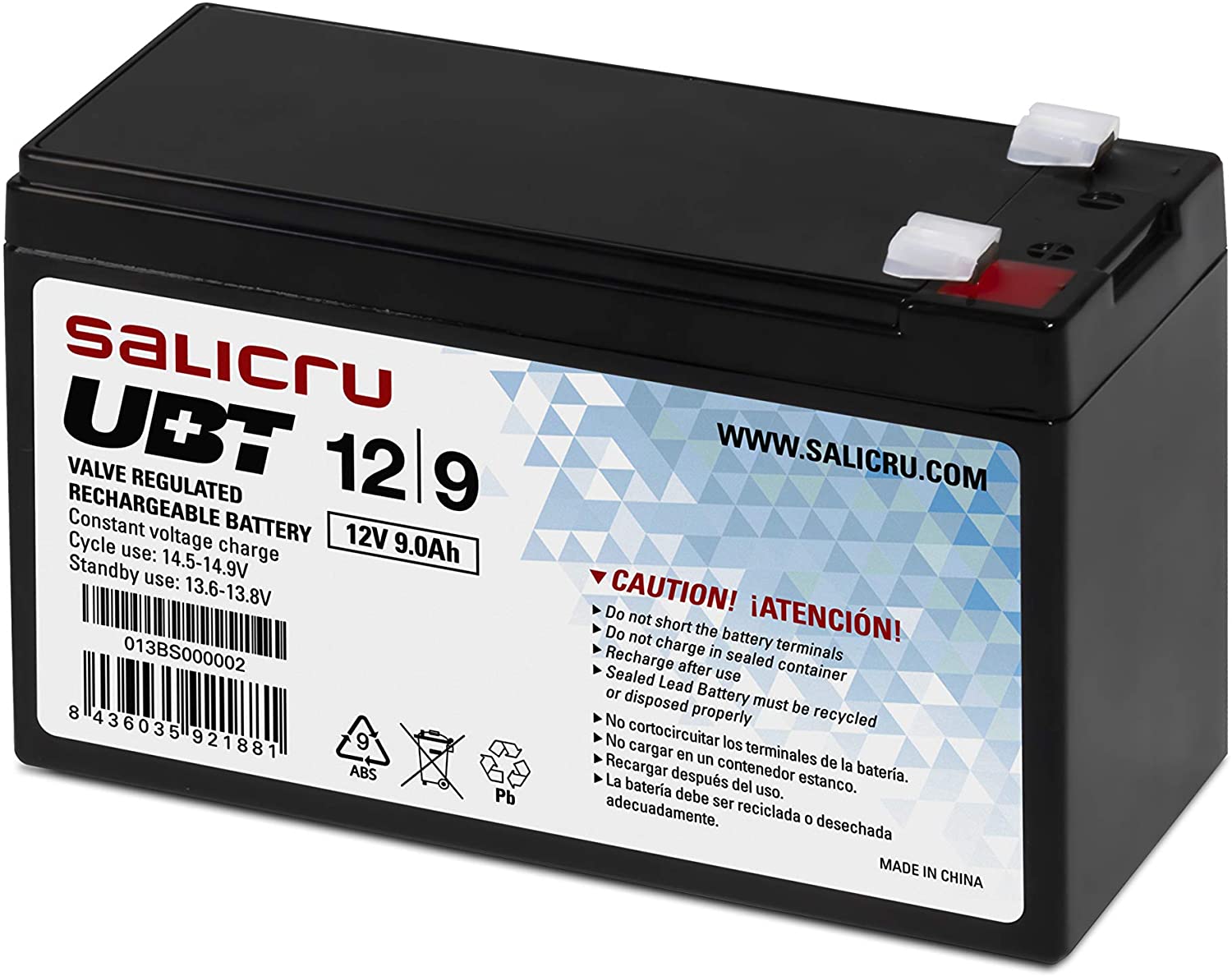 BATERIA SALICRU UBT 12/9 BATERÍA AGM RECARGABLE